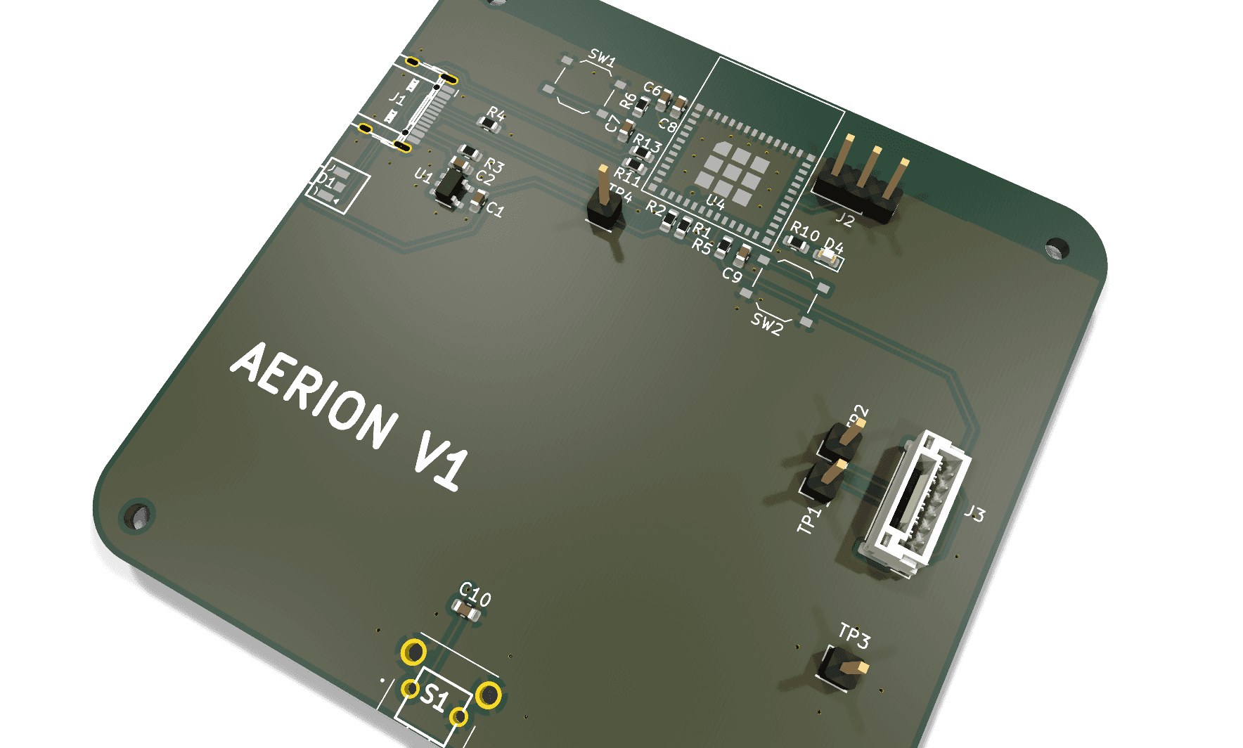 Aeroshi custom ESP32-C6 PCB layout in KiCad